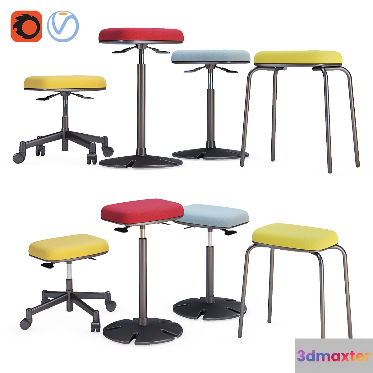 Steelcase - B - Free Sit Stand Collection 3D Max