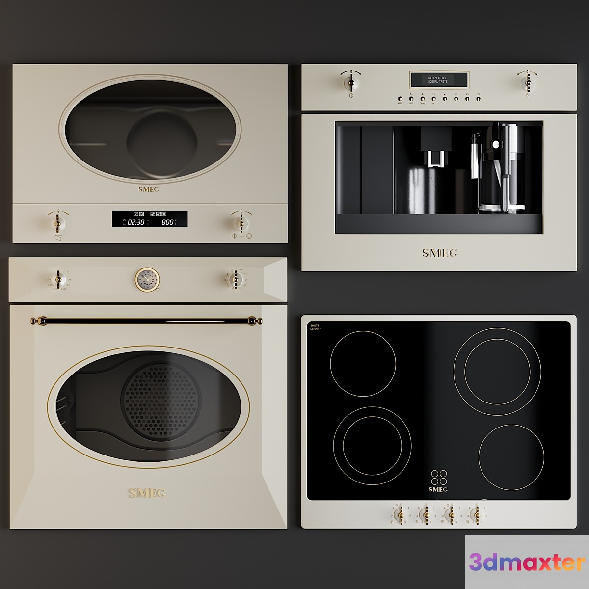 Kitchen Appliances Smeg Colonial 3D Max