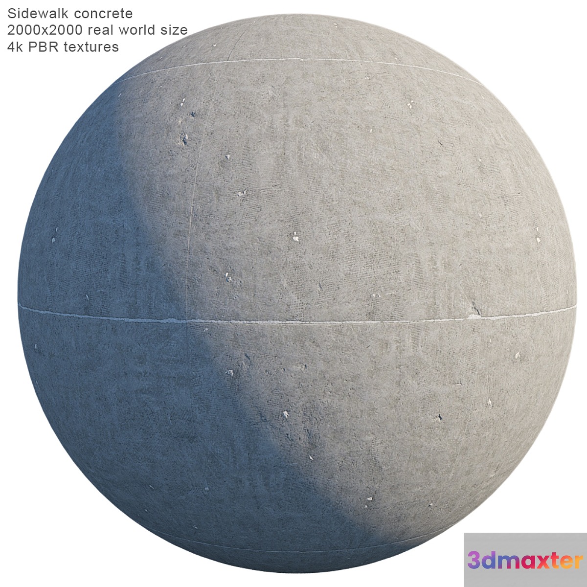 Sidewalk concrete (PBR seamless) 3D Max