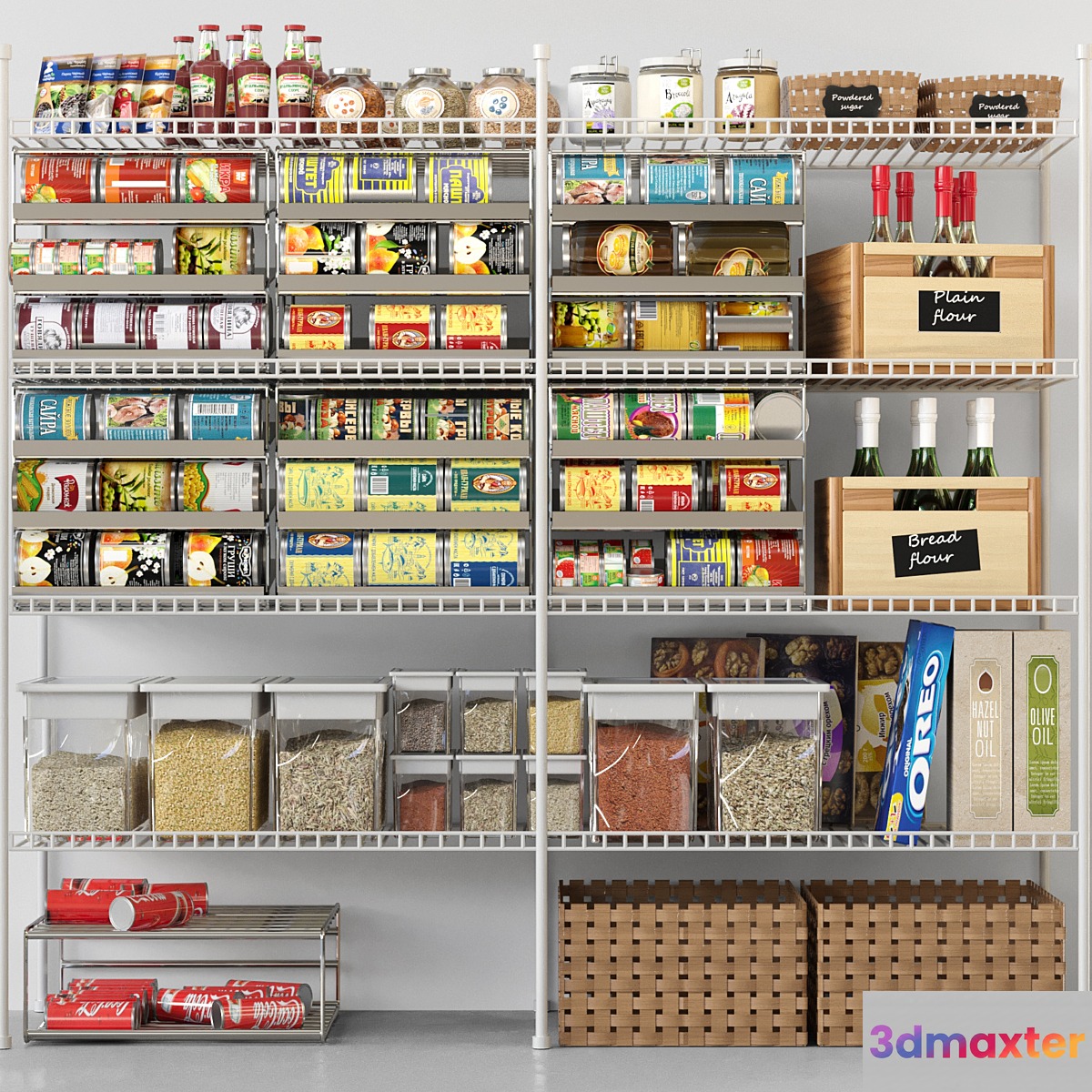 Showcase with conservation. spices and groceries in the supermarket 11