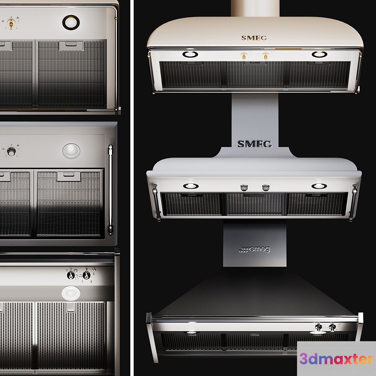 Kitchen Appliances Smeg Hoods Set 1