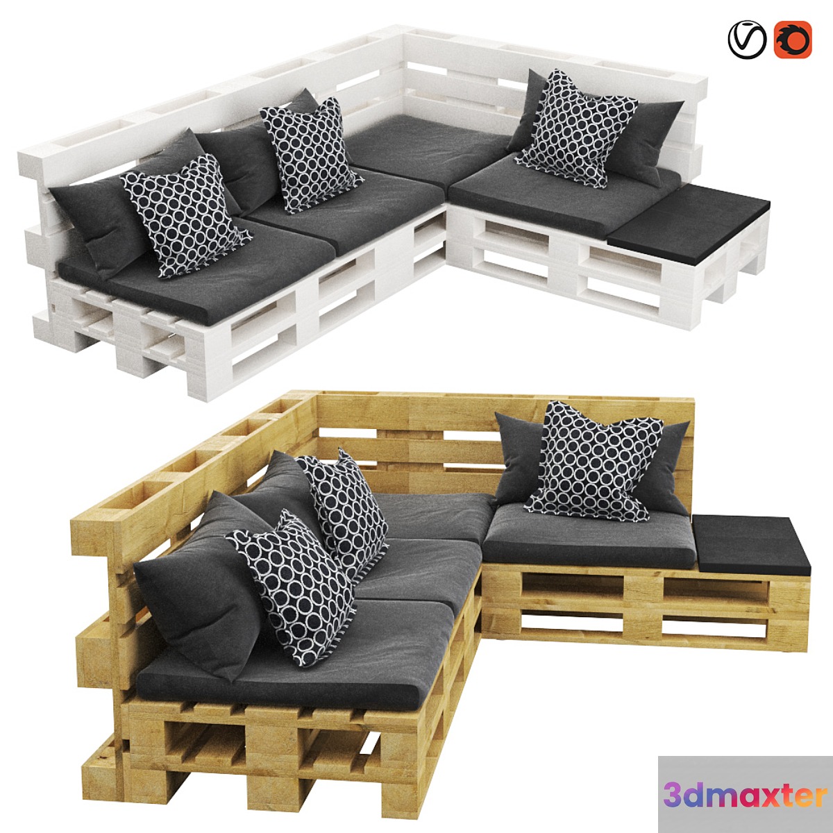 Sofa from euro pallets 3D Max