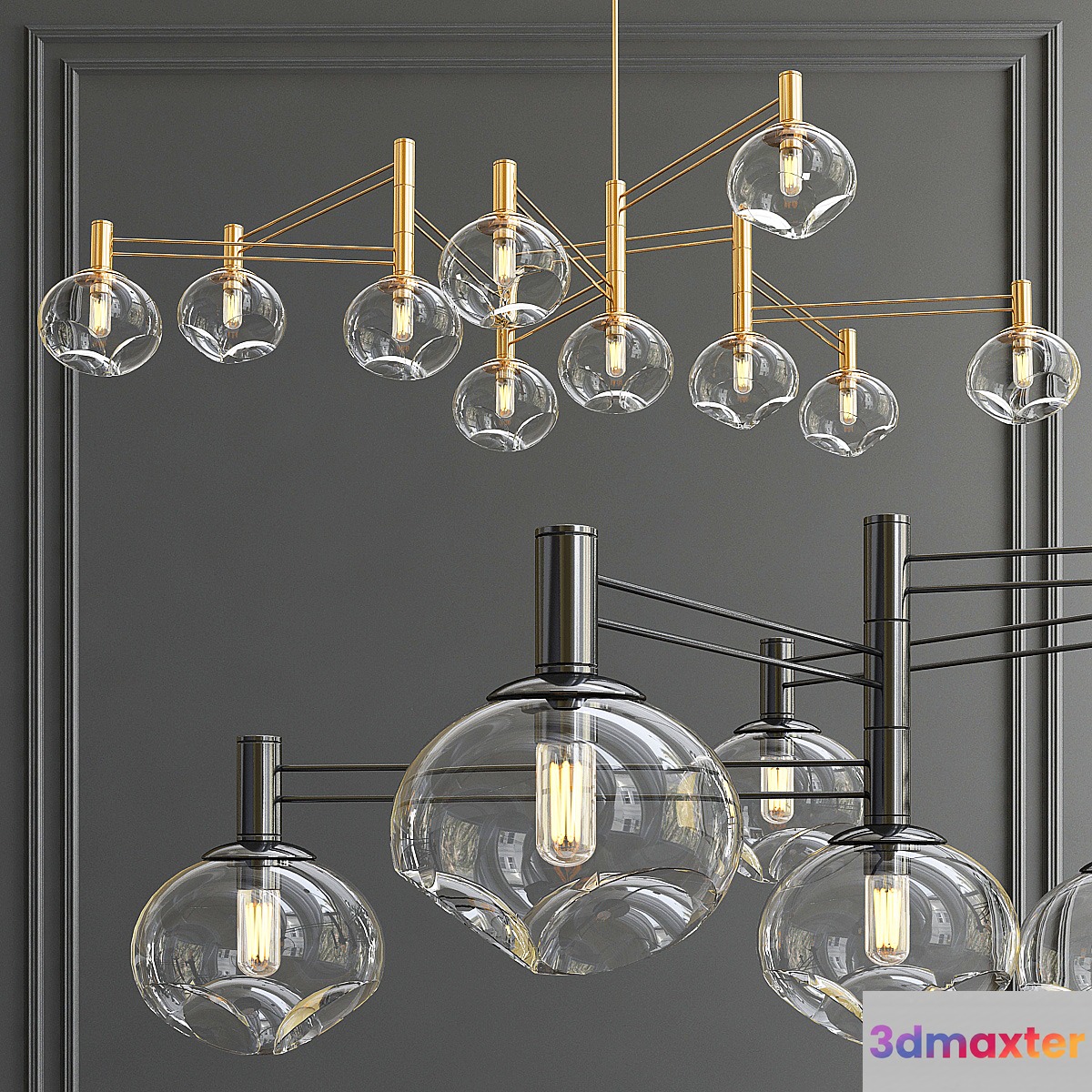Temper Minimalist Chandelier 3D Max