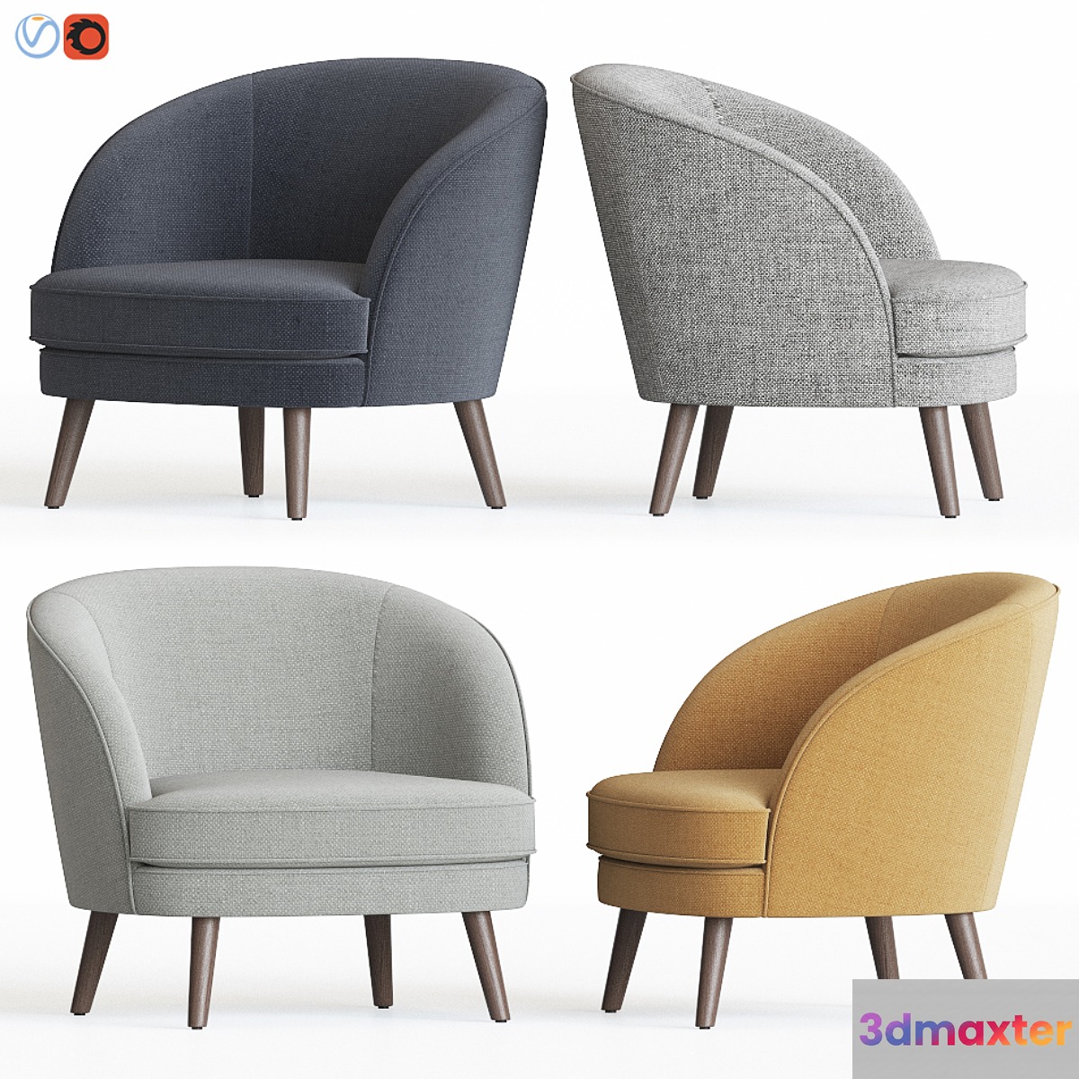 Accent Chair Gertie Made 3D Max