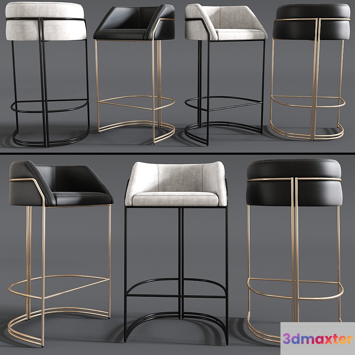 Deja vu bar stool gio pagani 3D Max