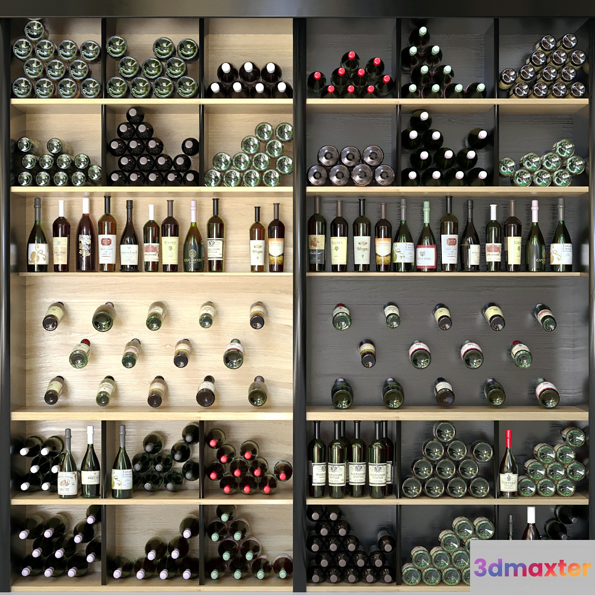 Wine cabinet with wine 3. Alcohol