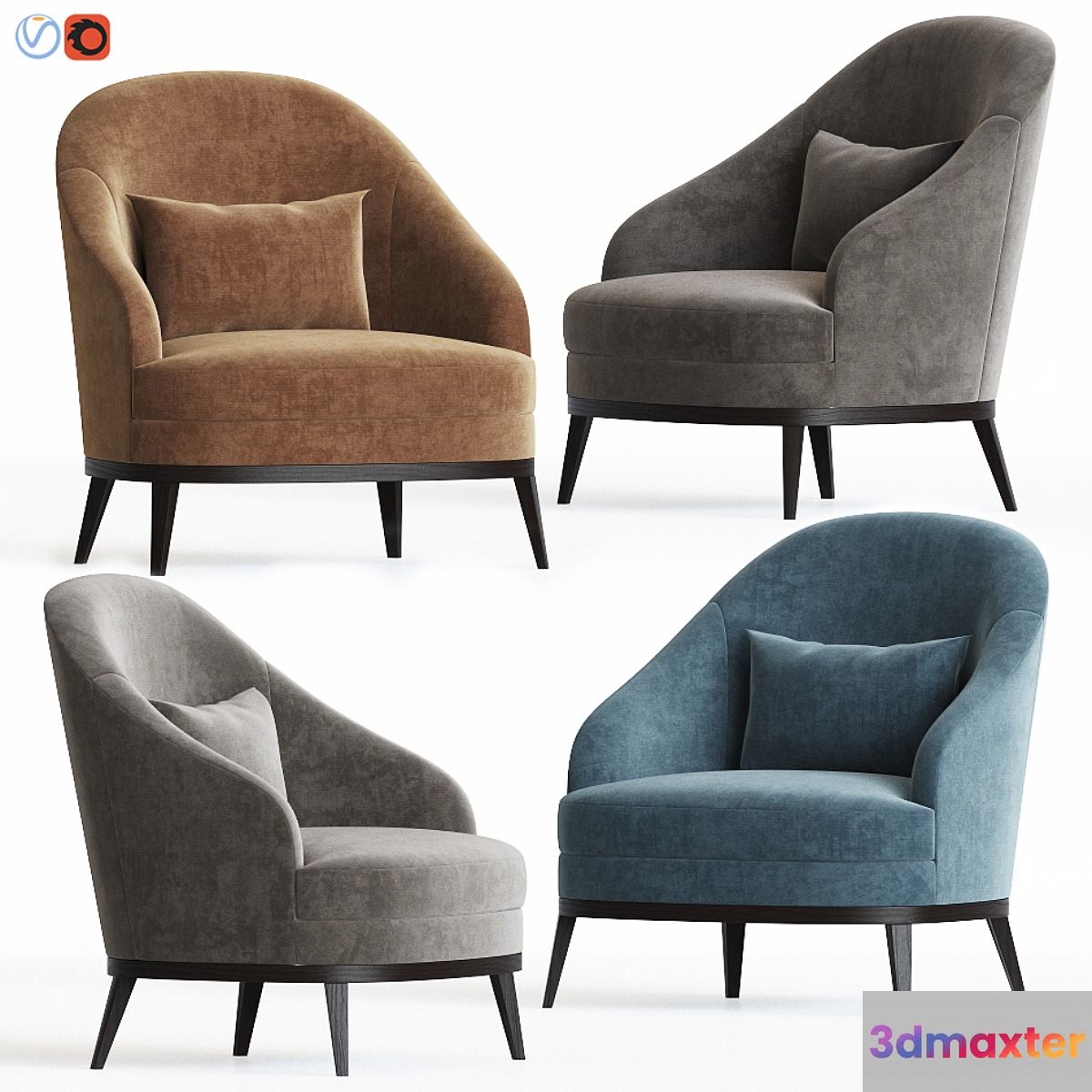 Oscar One Mebal Lounge Armchair 3D Max