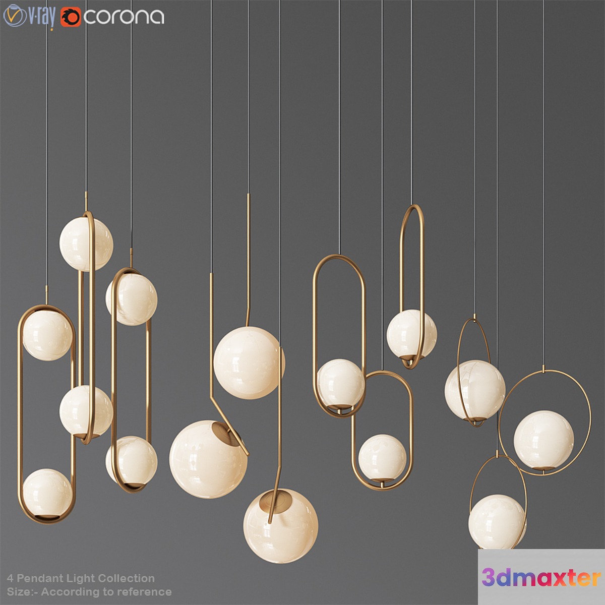 Ceiling Light Collection 3 - 4 Type 3D Max