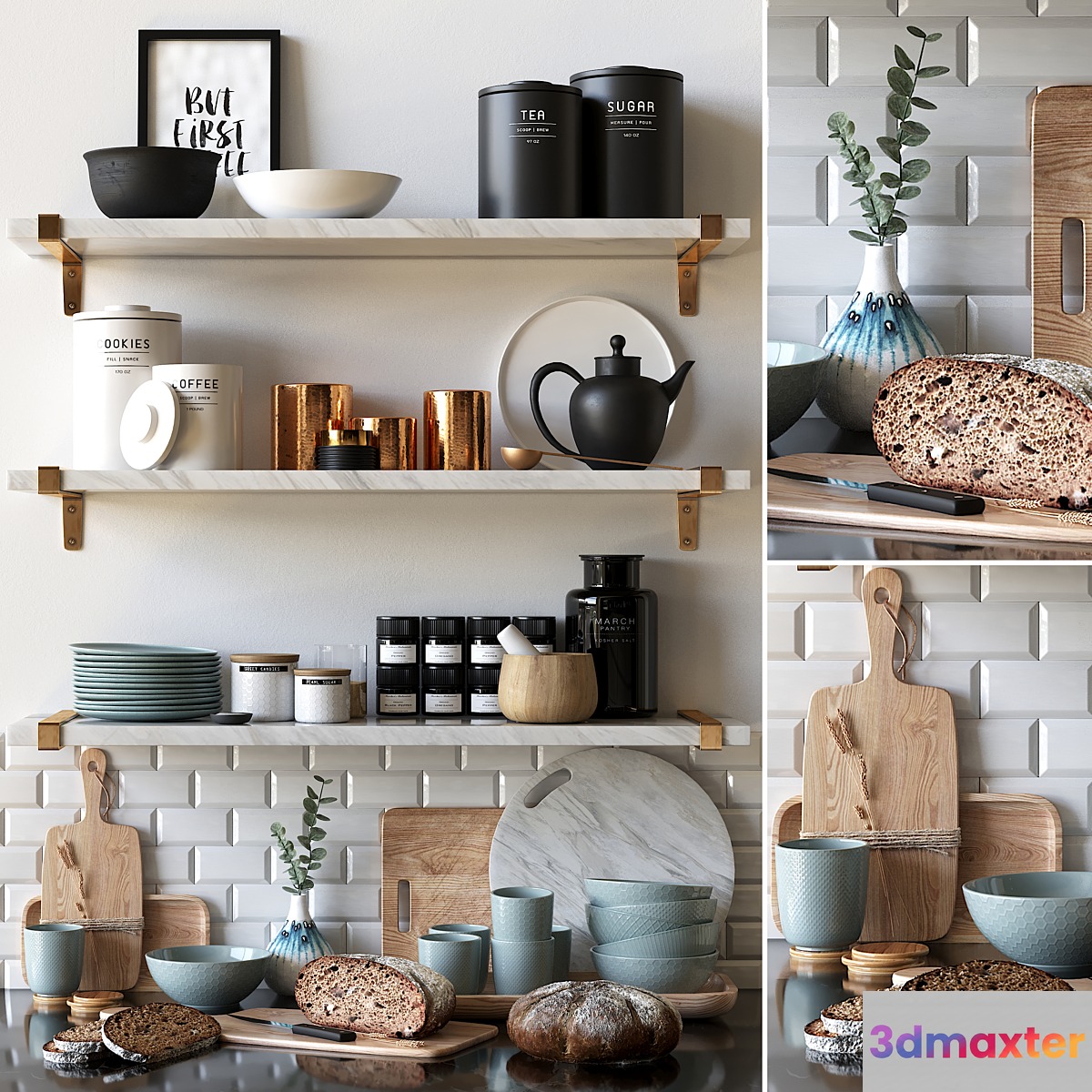 Decorative set for the kitchen 2 3D Max