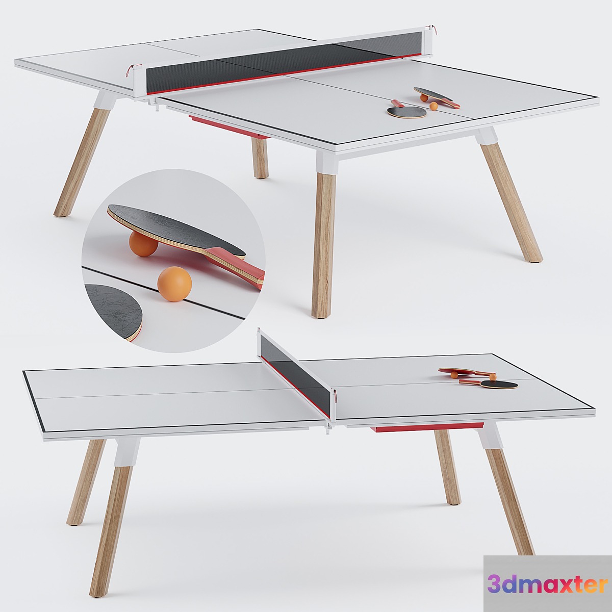You and Me HPL Tennis Table with Accessories 3D Max