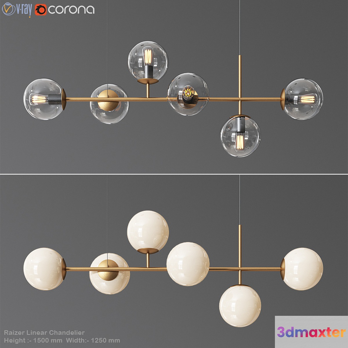 Raizer Linear Chandelier 3D Max