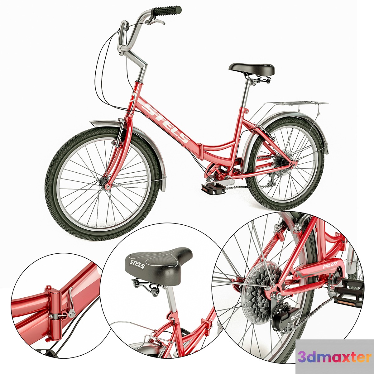 Folding bike STELS Pilot 750 3D Max