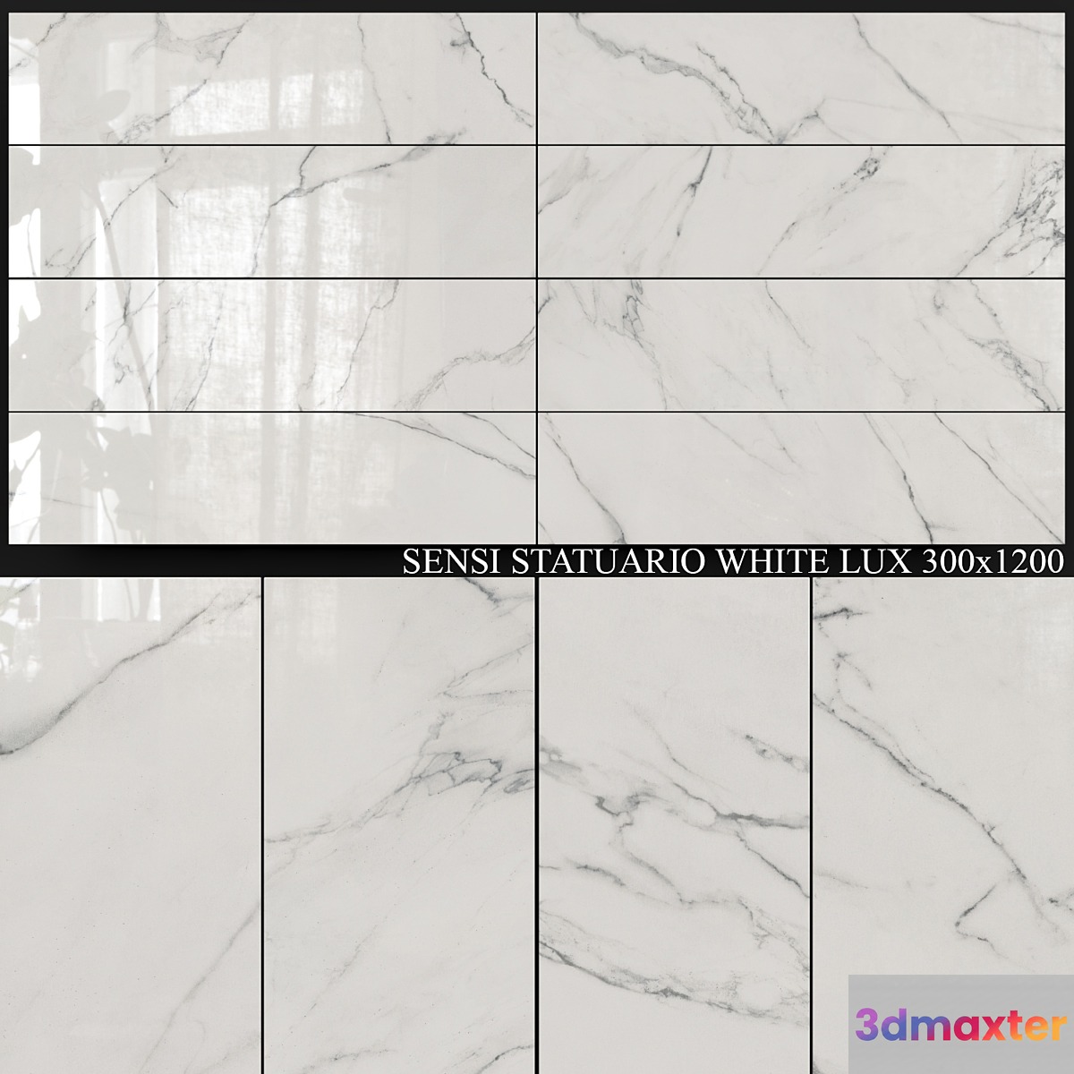 ABK Sensi Statuario White Lux 300x1200 3D Max