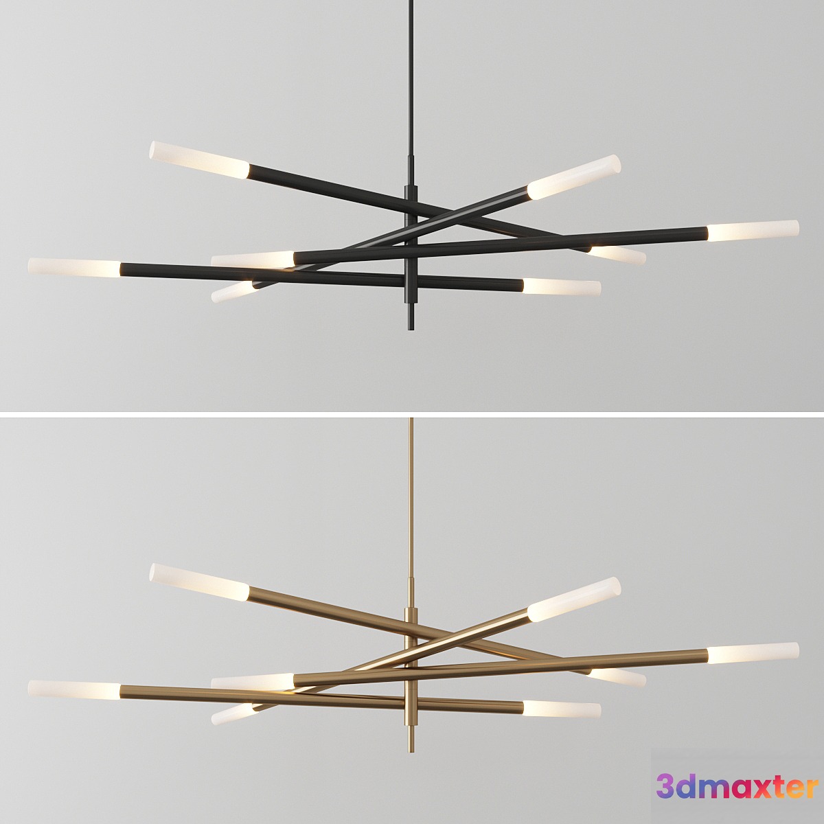 Rousseau grande eight light articulating chandelier by Kelly Wearstler 3D Max