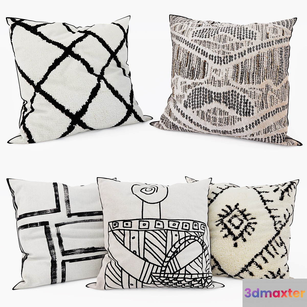 Zara Home - Decorative Pillows set 41 3D Max