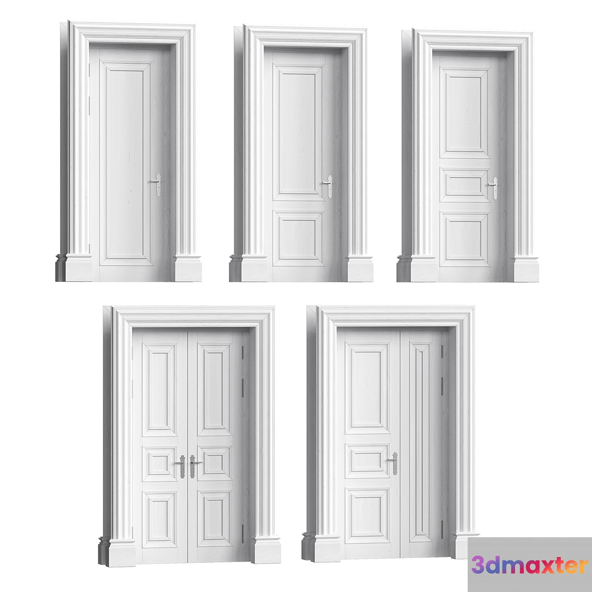 A set of classic doors 3D Max