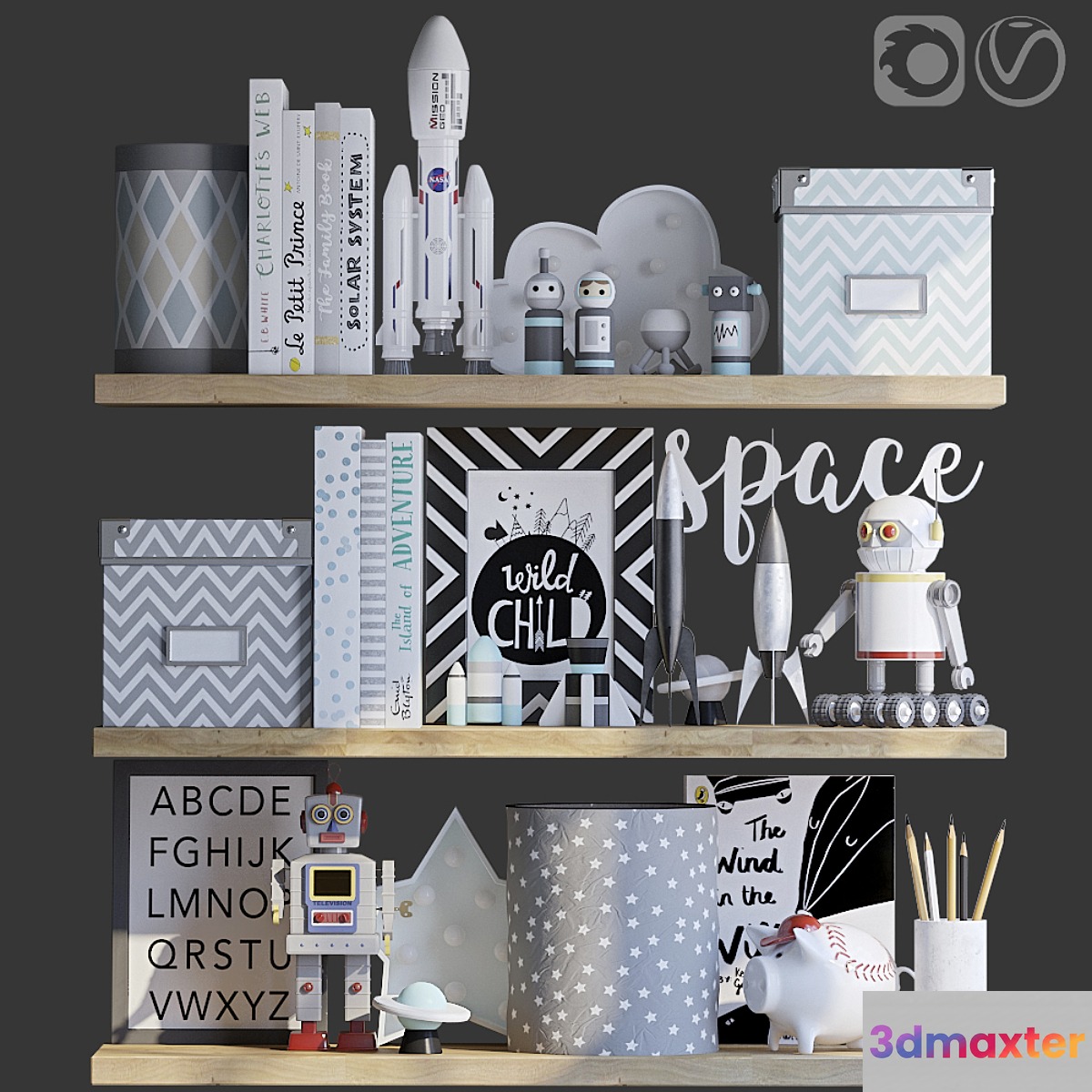 Decorative set for the children's boy 3D Max