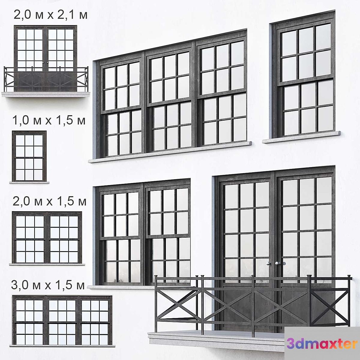 Black loft windows