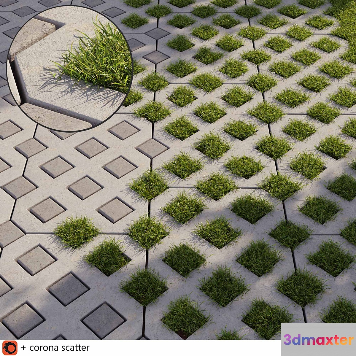 Grass | Eco parking 2 3D Max