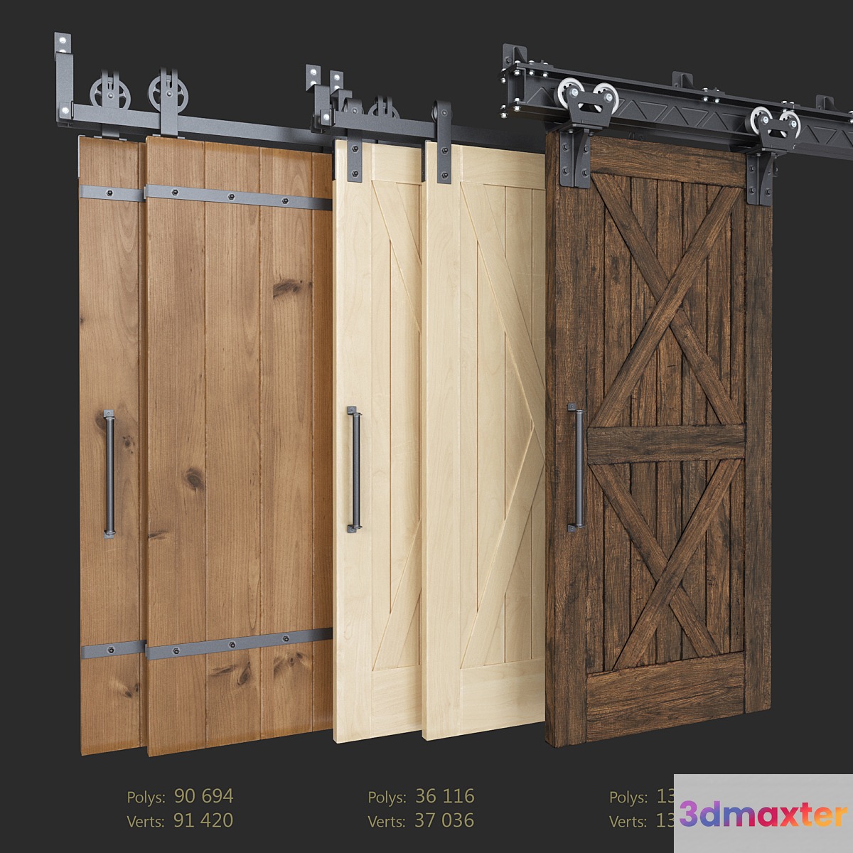 Sliding Barn Door (Garrick Barn Classic I-Beam) 3D Max
