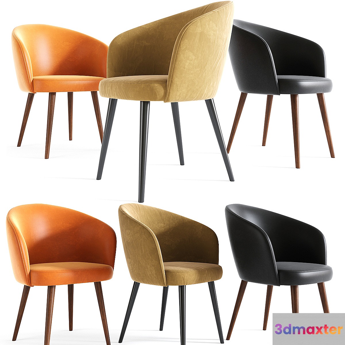 Tavern Modern Armchair With Wooden Legs
