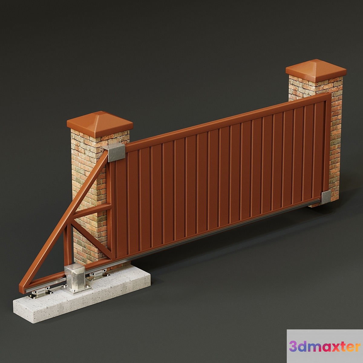 Automatic sliding gates 3D Max
