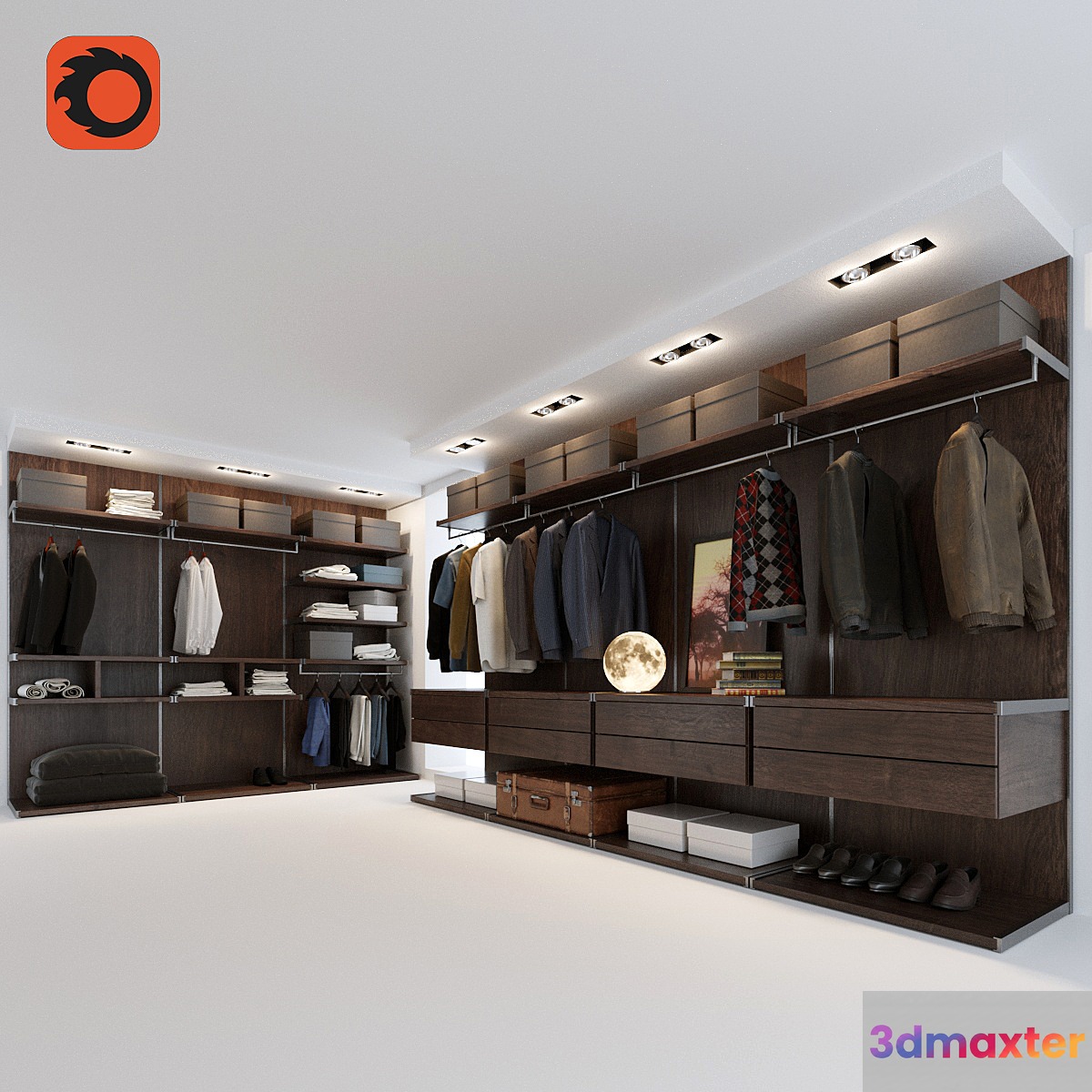 Modular men's wardrobe 3D Max