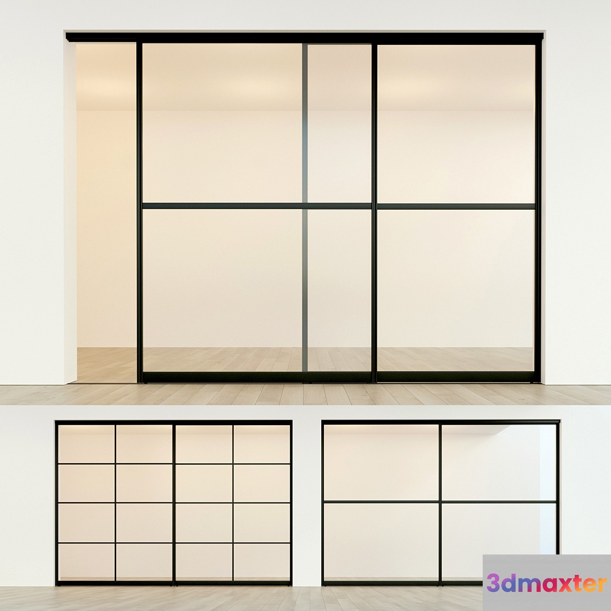 Sliding partition door 9 3D Max