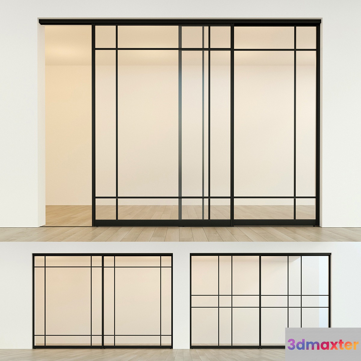 Sliding partition door 12 3D Max