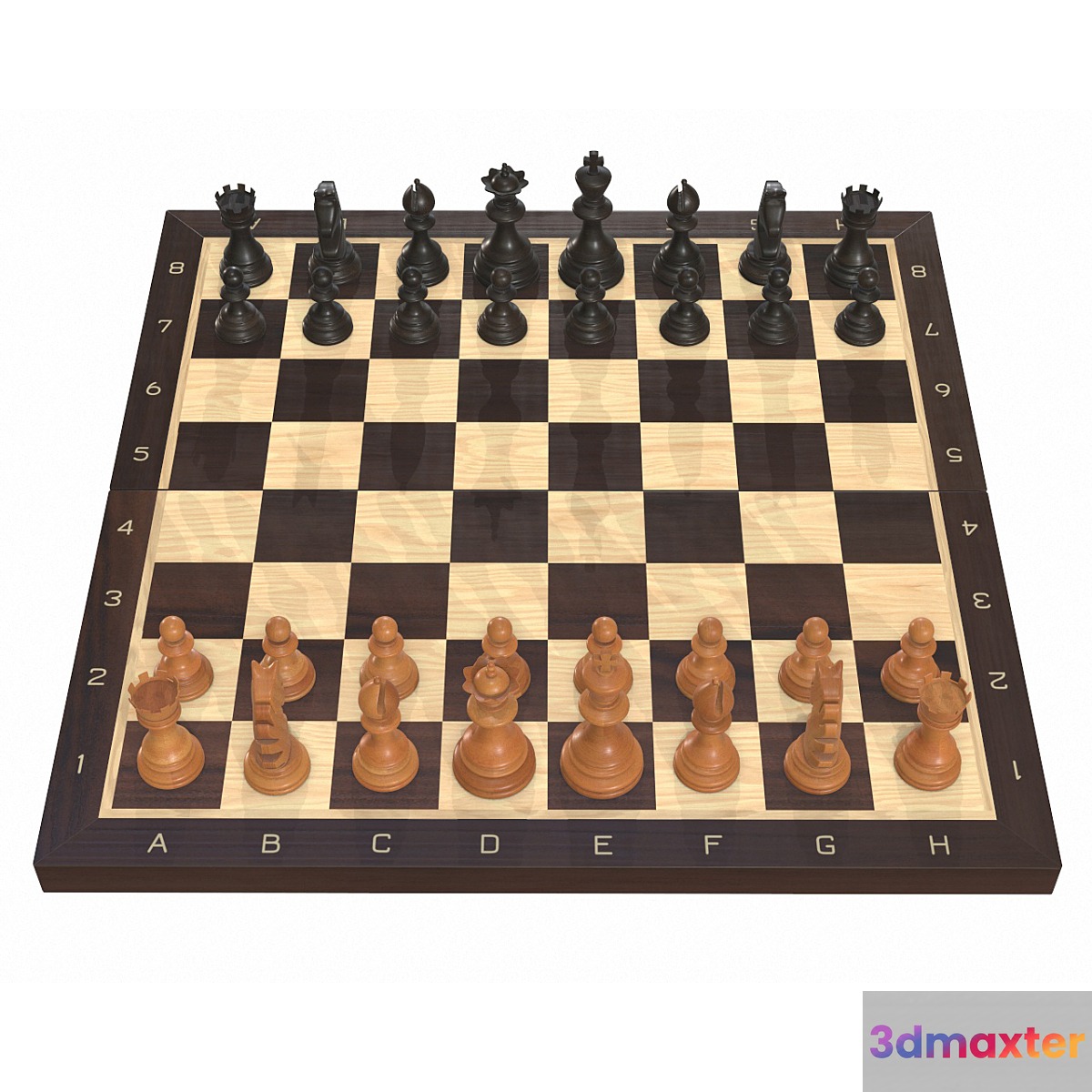 Chess board game pieces 3D Max