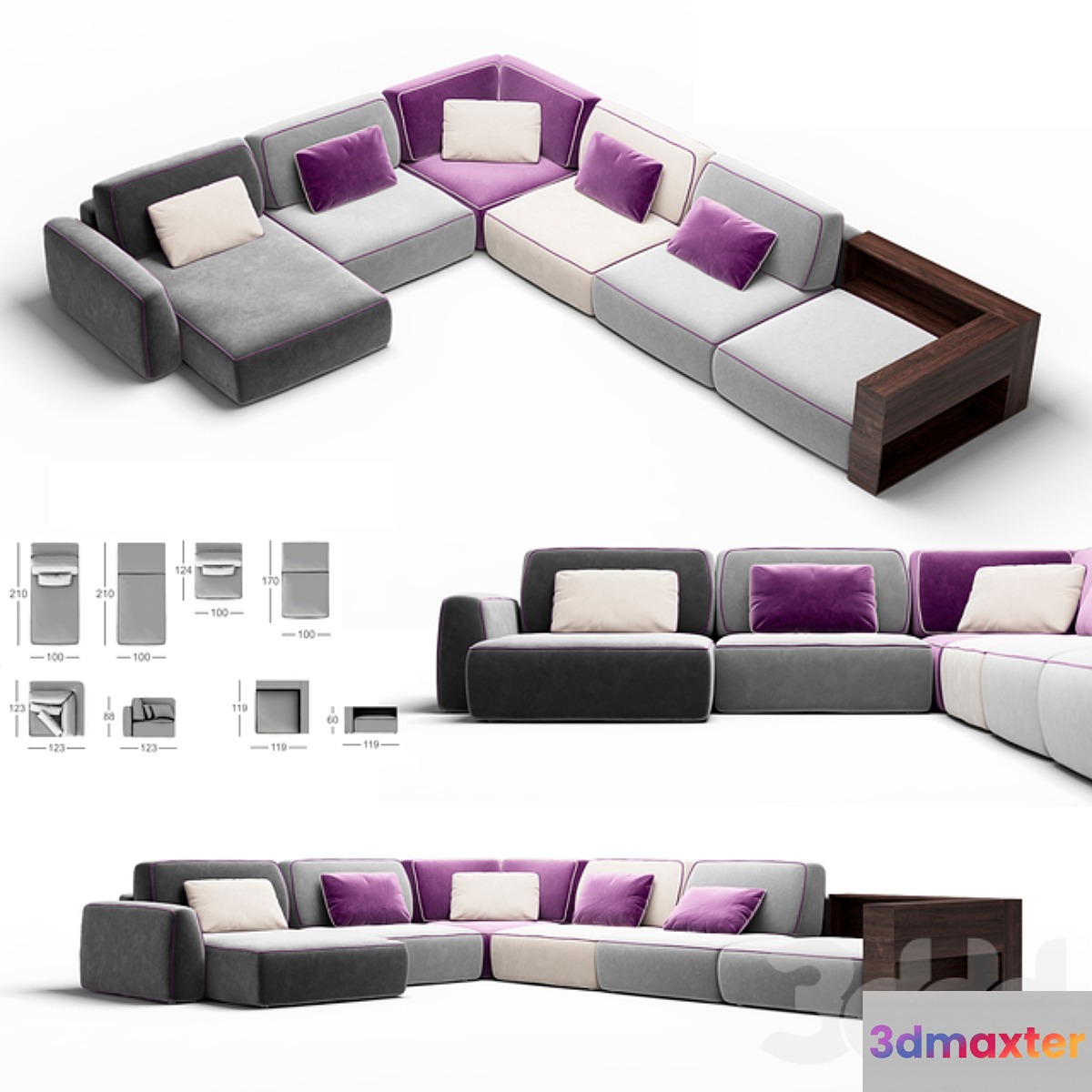 Sofa MOON 008 3D Max