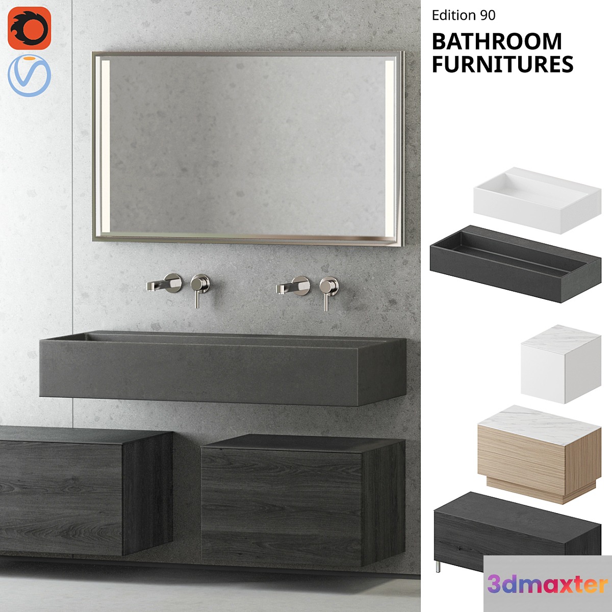 Furniture for bathroom Keuco Edition 90