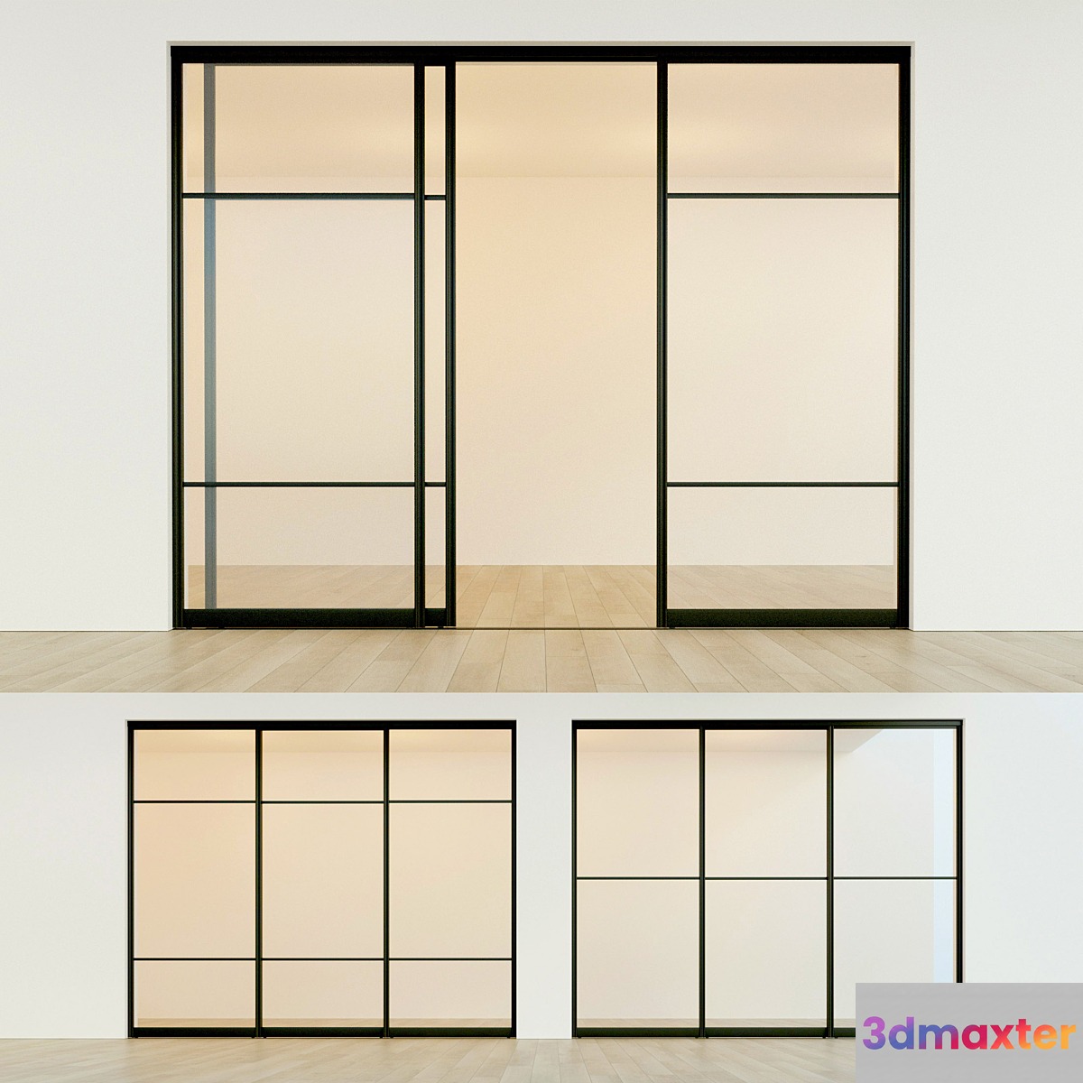 Sliding partition door 17 3D Max