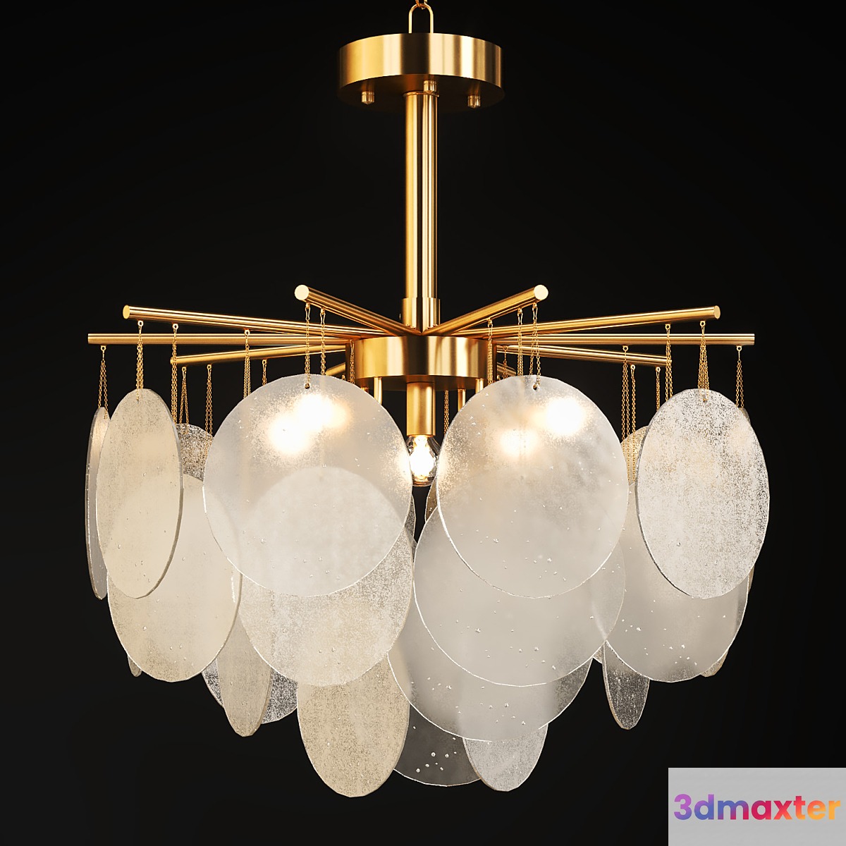 Chandelier with hanging glass plates FROST B - No.4