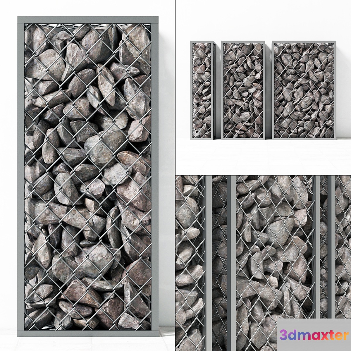 Small Gabion stone rockl _ Small gabions with stones 3D Max