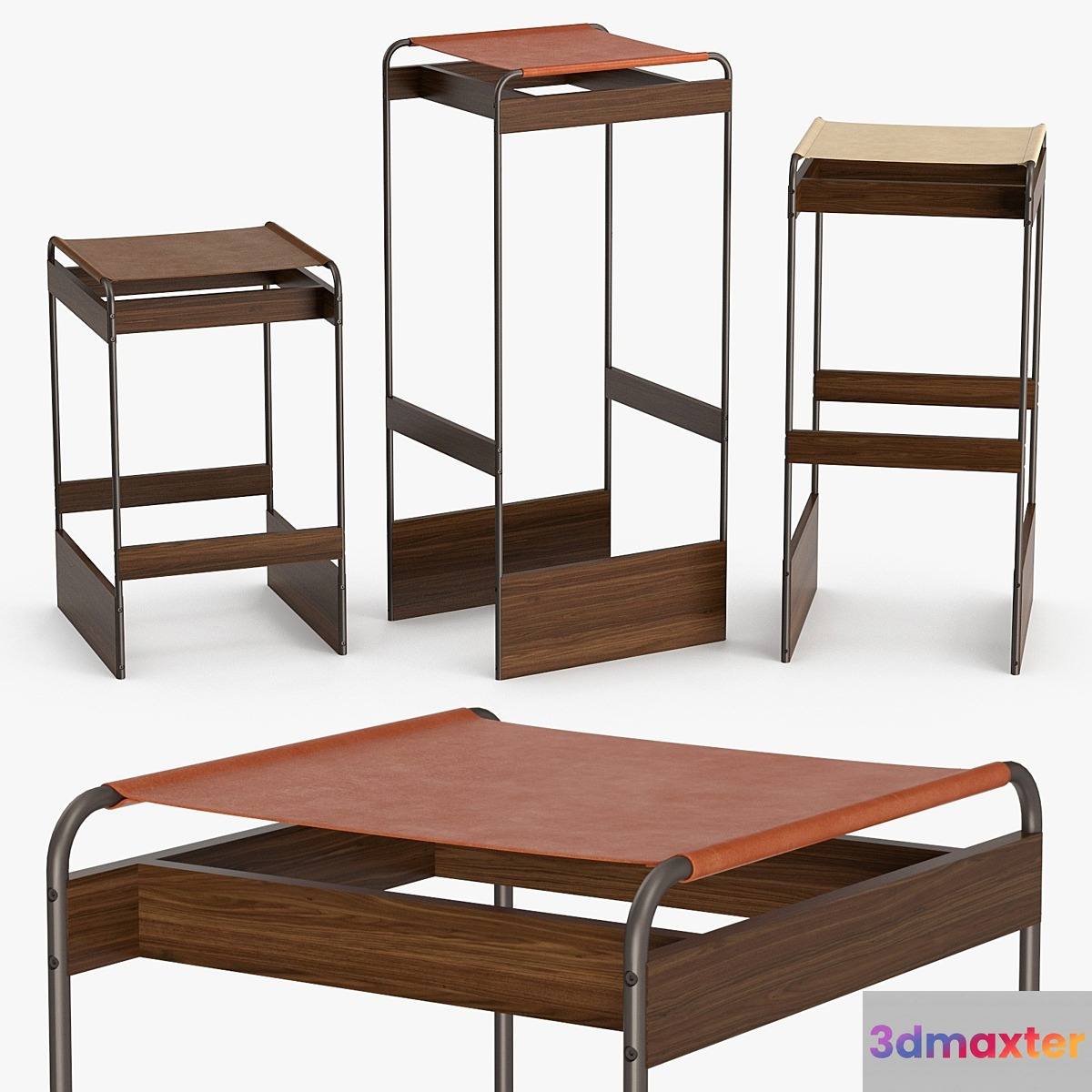 Skram Furniture - Piedmont No2 stool 3D Max