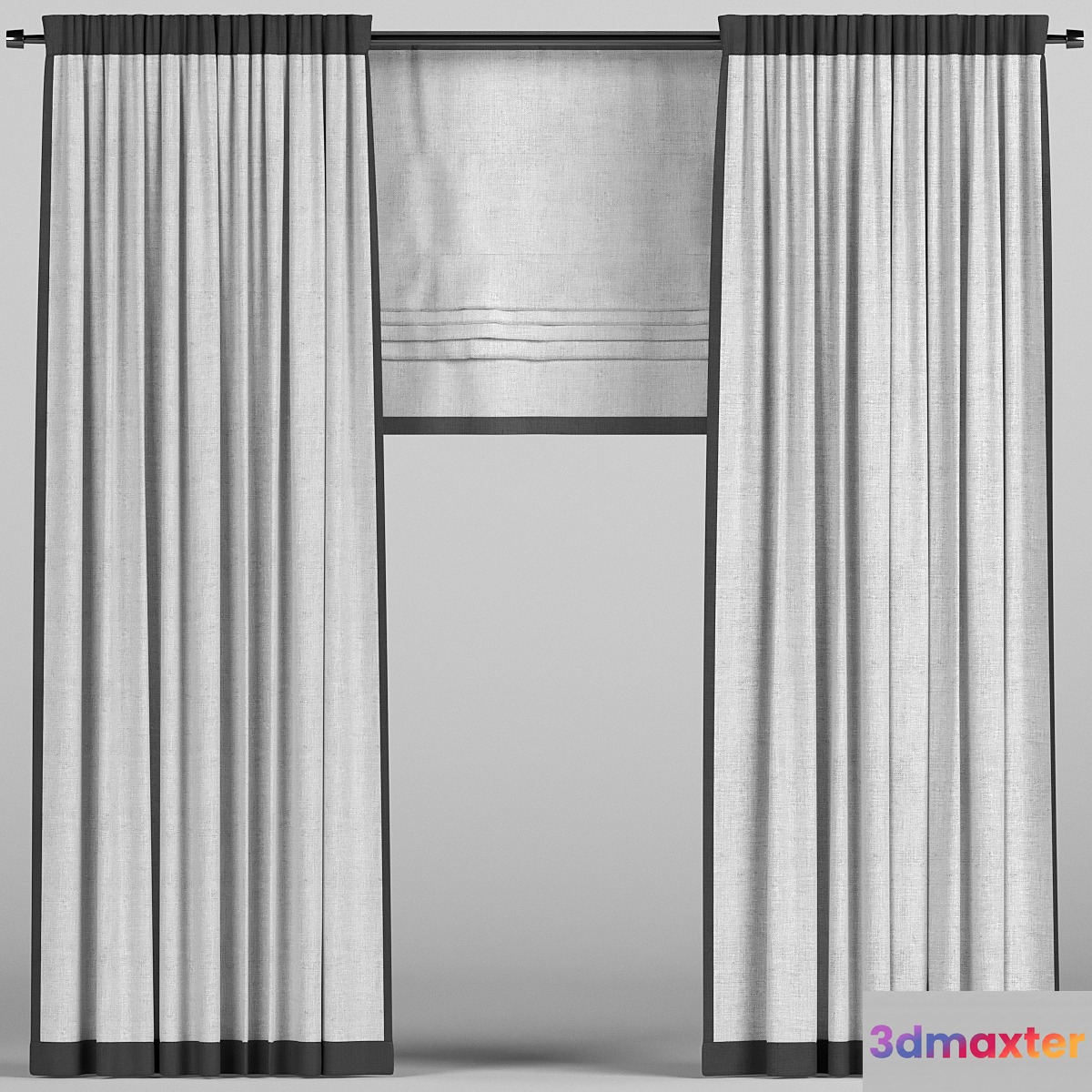 Curtains with roman. 3D Max