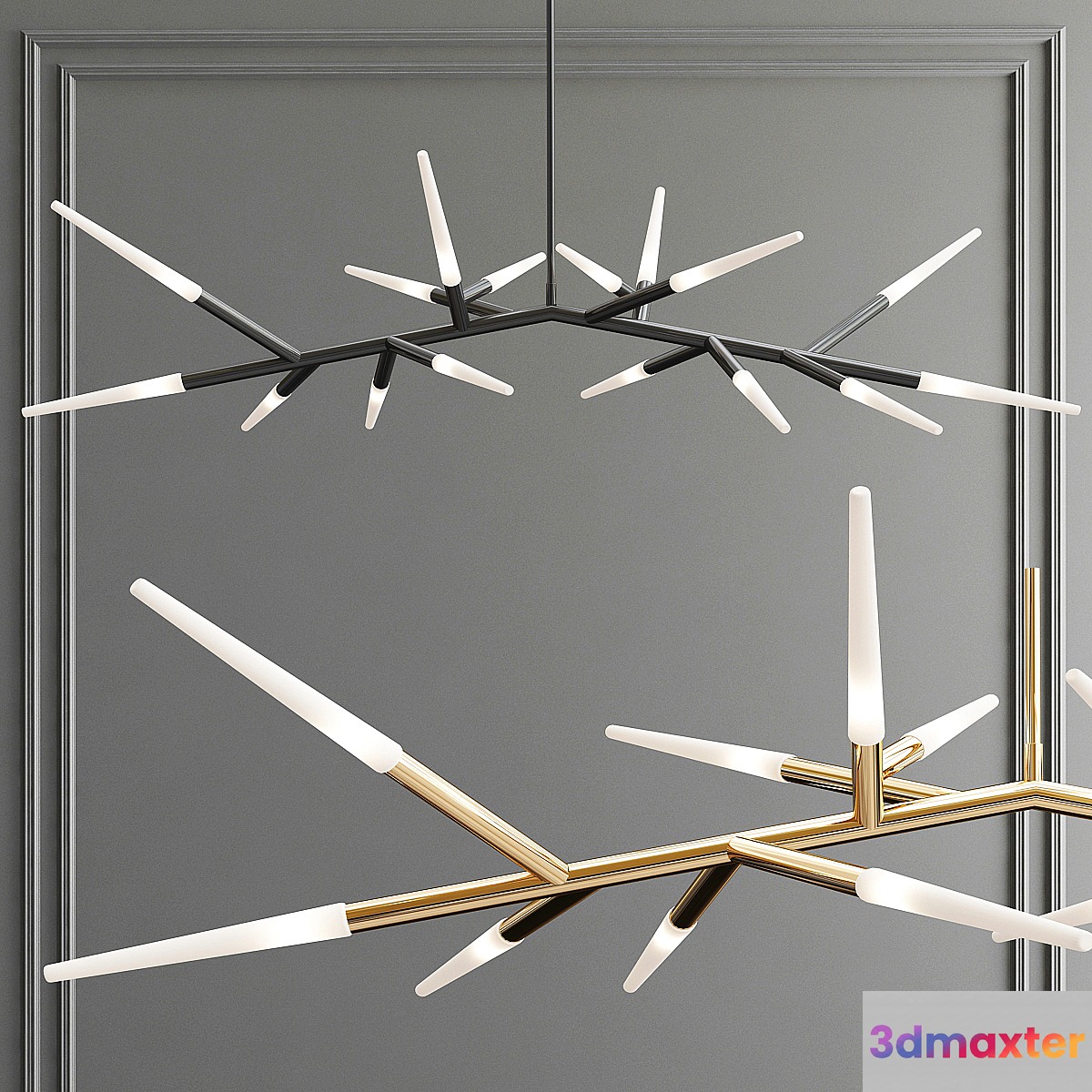 Contemporary Multi Tube LED Chandelier