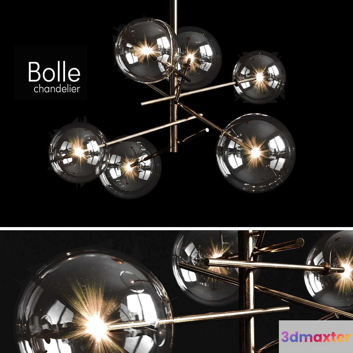 Chandelier Gallotti & Radice Bolle 6 lights 3D Max