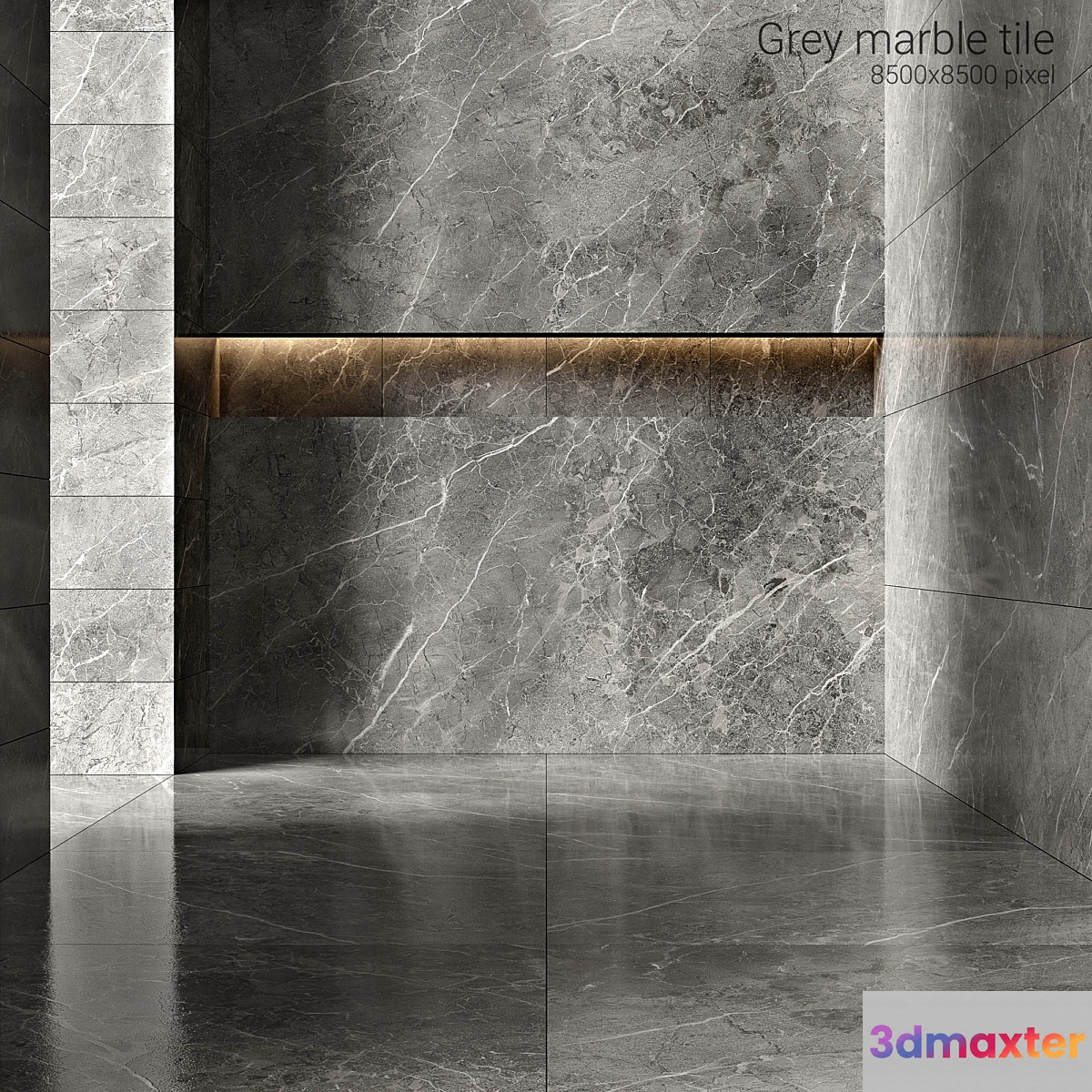 Gray marble tiles 3D Max