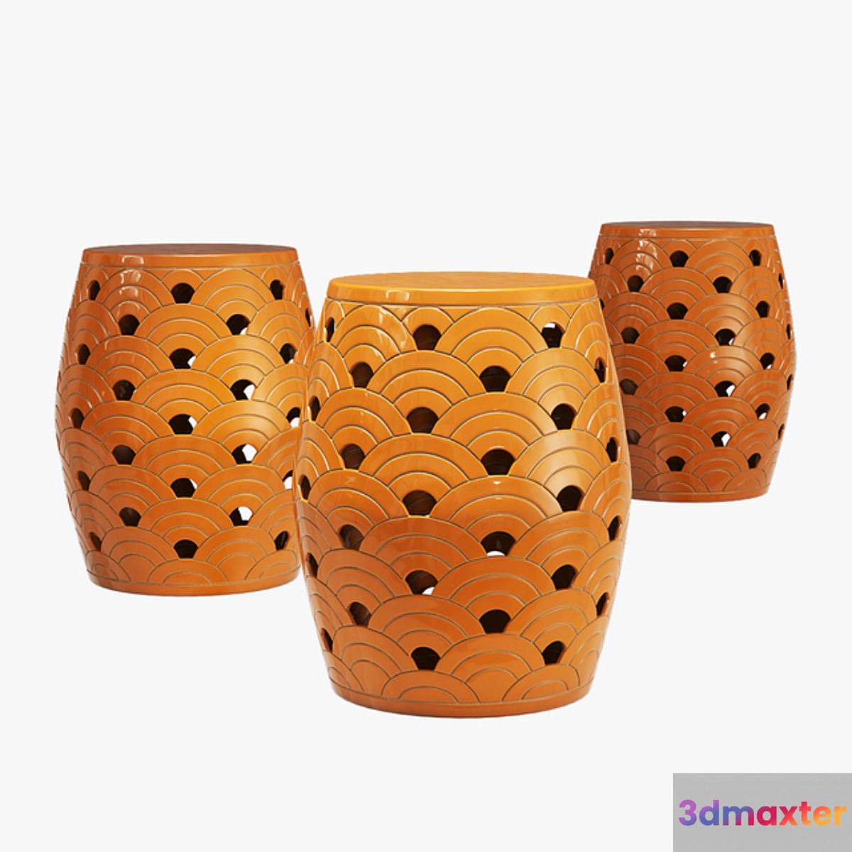 Bay isle home wave garden stool 3D Max