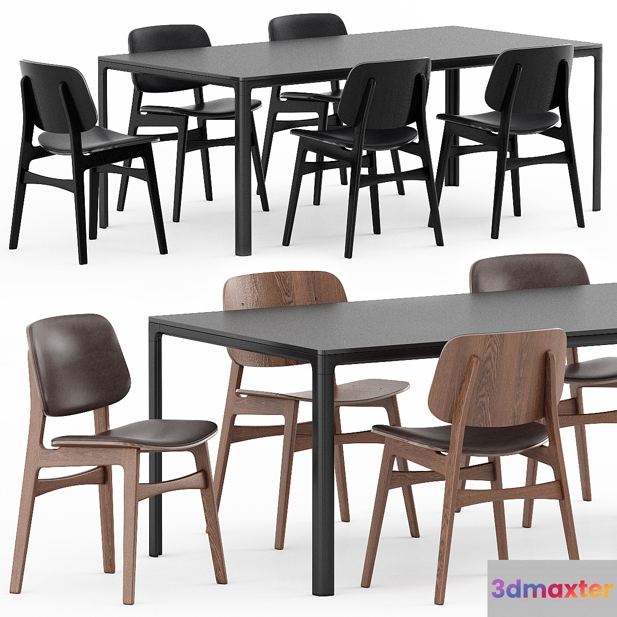 Soborg Wood Base Mesa Table by Fredericia 3D Max