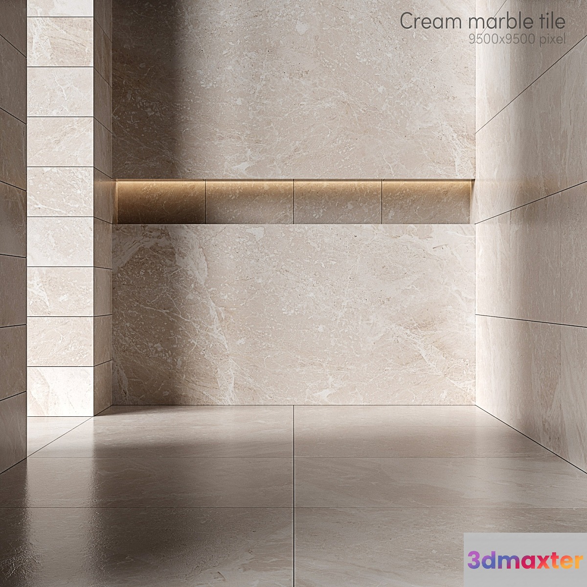 Cream marble tiles 3D Max