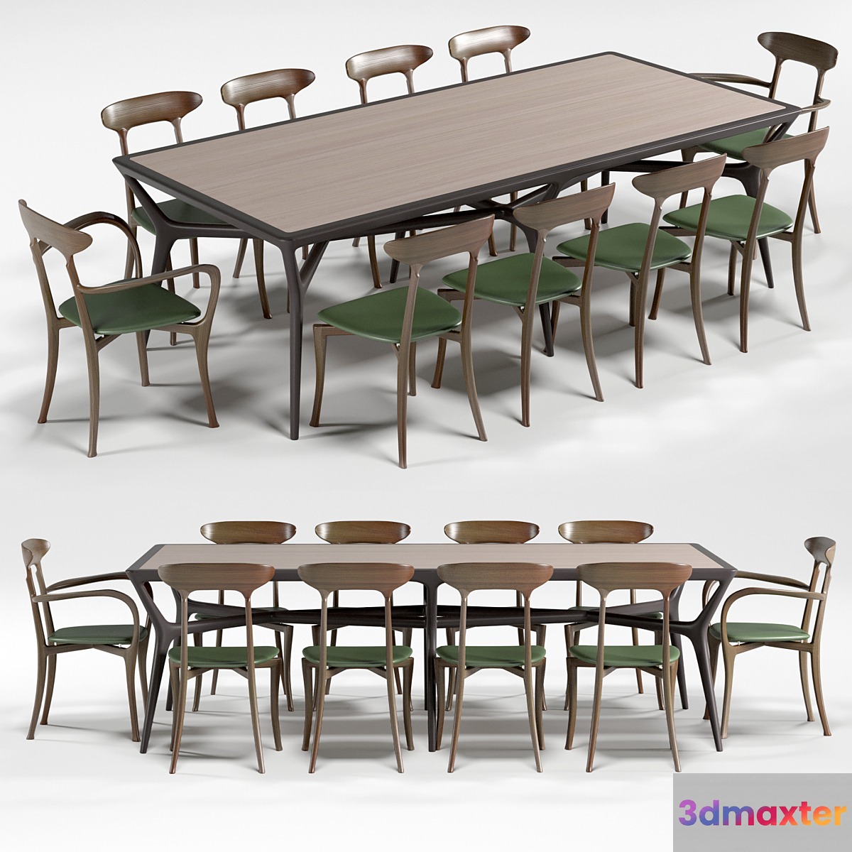 CeccottiCollezioni SEVENMILES table MA BELLE chairs 3D Max