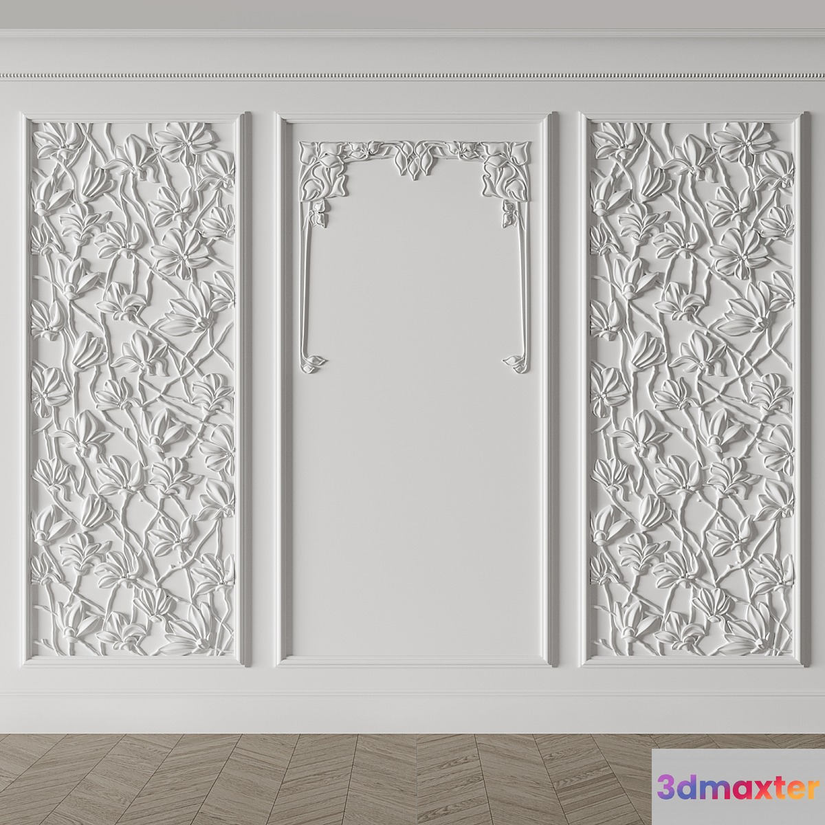 Modern Magnolia Panel 3D Max