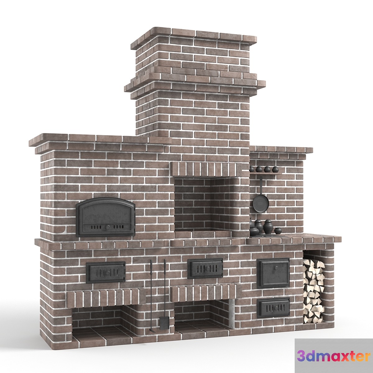Barbecue stove made of bricks