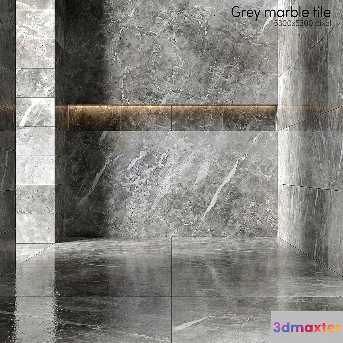 Gray marble tiles 2 - No.2 3D Max
