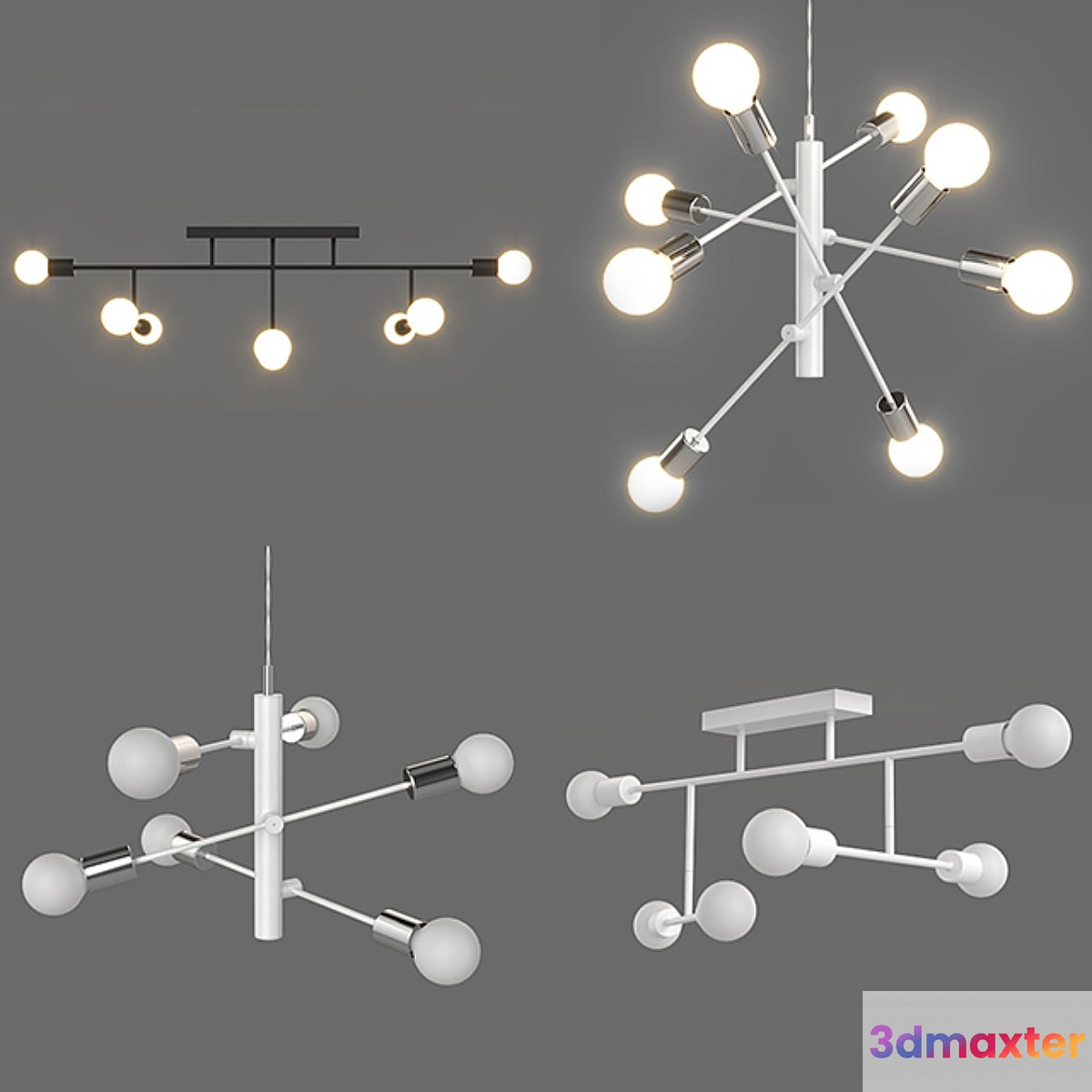 Eglo chandelier set. 3D Max