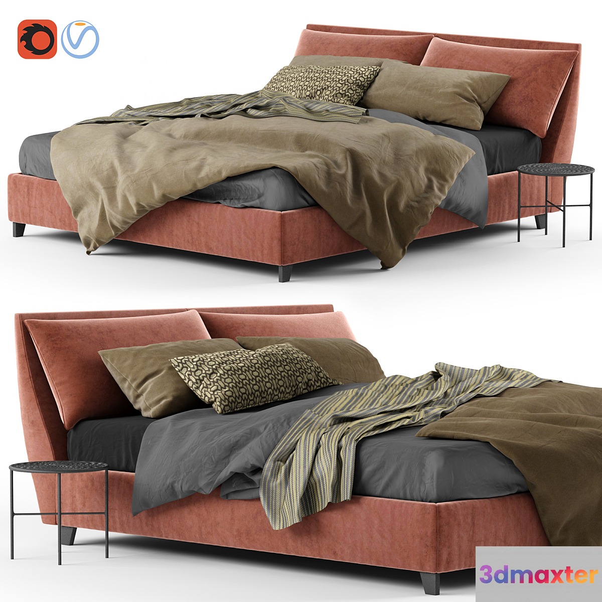 Bed Twils Lounnge Attico 3D Max