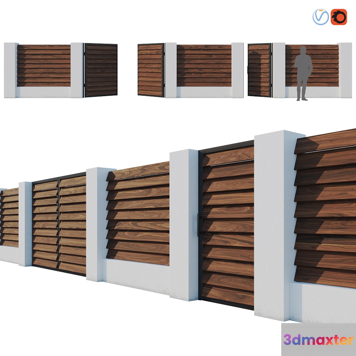 Fence Termowood Jalousie 3D Max
